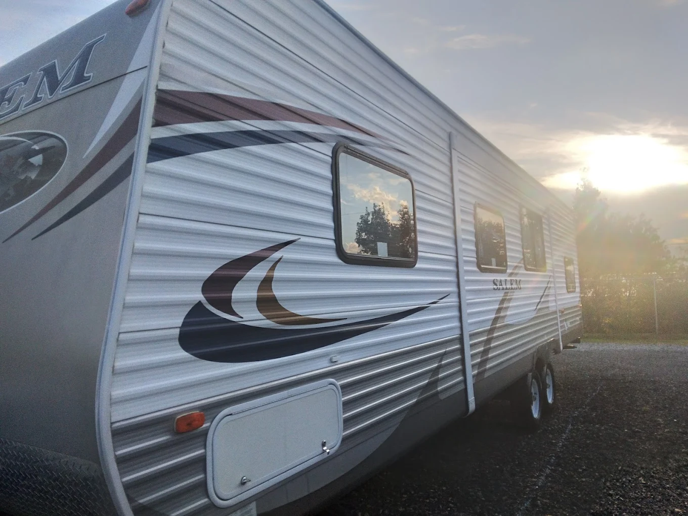 Travel trailer cleaned at the owner's property