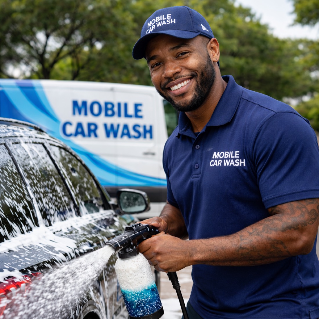 Montrell, owner of Fresh Out Mobile Detailing